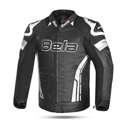 BELA ROCKET UOME GIACCA (PELLE CANGURO MIX) NERO BIANCO – Yamoto.it