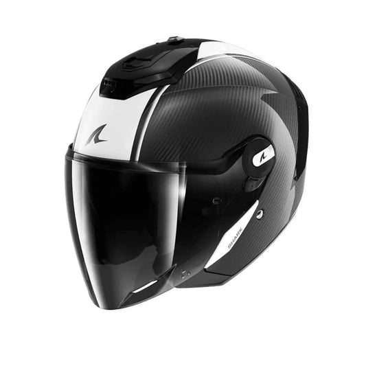 SHARK RS Jet Carbonio Moto Caschi Bianco Nero
