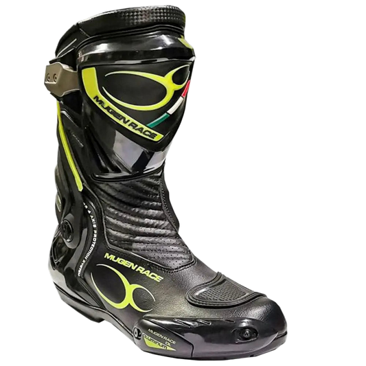 MUGENRACE Sphantom 3 Stivali Moto Sportivi Nero Fluo