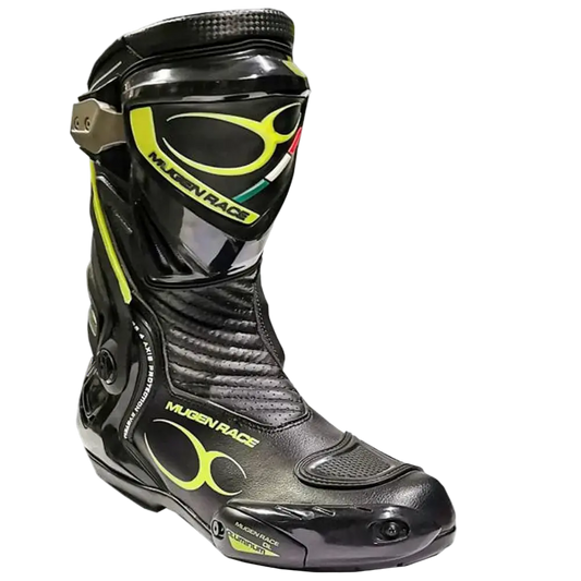 MUGENRACE Sphantom 3 Stivali Moto Sportivi Nero Fluo