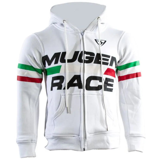 MUGENRACE H-MNR-2489 Felpa Cappuccio Cotone Bianco