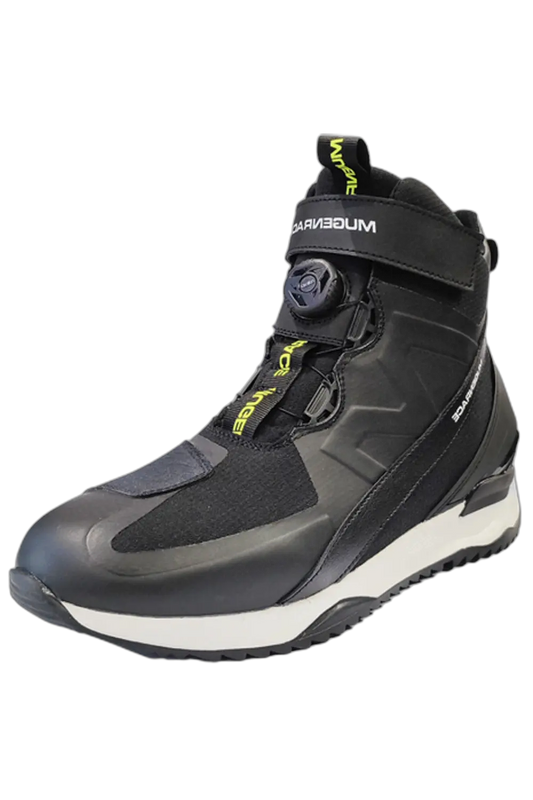 MUGENRACE BOT-MNR-2461 Stopee Scarpe Moto Neri Giallo Fluo