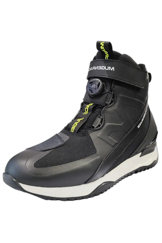 MUGENRACE BOT-MNR-2461 Stopee Scarpe Moto Neri Giallo Fluo