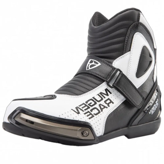 MUGENRACE MNR-2391 Hurry Moto Corti Stivali Nero Bianco