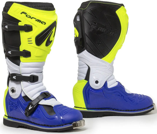 FORMA- BOTAS TERRAIN EVOLUTION TX YELLOW FLUO/WHITE/BLUE - SECURTEX MOTOR S.L (t/a MaximoMoto)