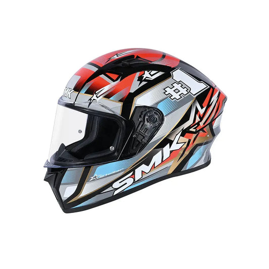 SMK STELLAR SPORTS #UNO MA263 MOTO INTEGRALE CASCHI GRIGIO BLU ROSSO