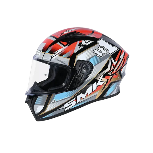 SMK STELLAR SPORTS #UNO MA263 Moto Integrale Caschi Grigio Blu Rosso