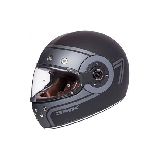 SMK RETRO SEVEN MA260 Moto Integrale Caschi Opaco Nero Grigio – Yamoto.it