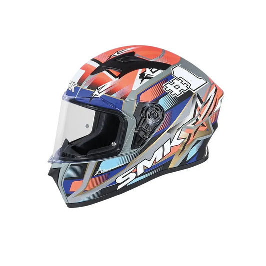 SMK STELLAR SPORTS #UNO MA657 Moto Integrale Caschi Rosso Blu Grigio