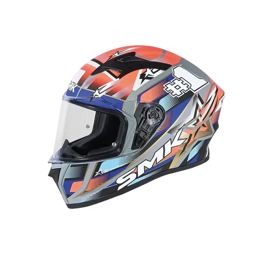 SMK STELLAR SPORTS #UNO MA657 Moto Integrale Caschi Rosso Blu Grigio