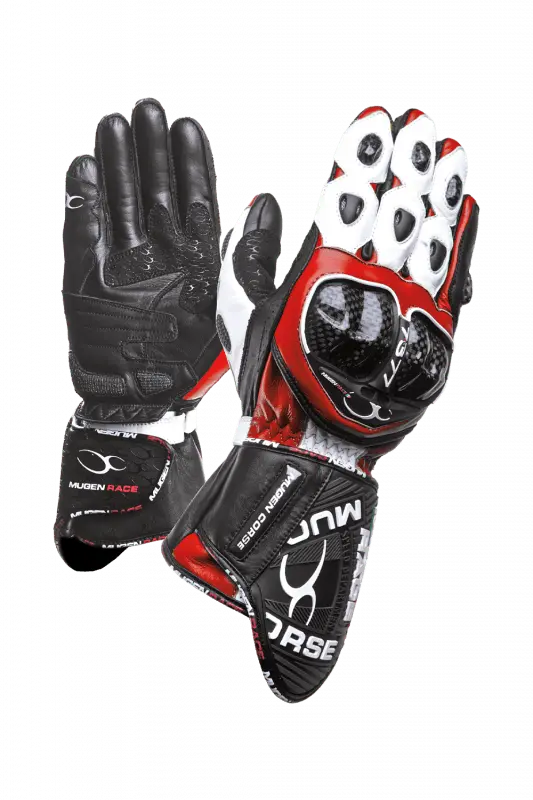 MUGENRACE G-MNR-1461 BORNEW Sportivi Moto Pelle Guanti Rossi