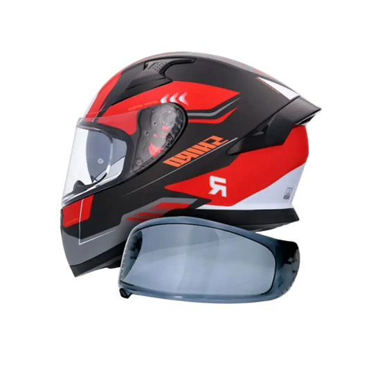 SHIRO KATANA ORBE Moto Integrali Caschi Nero Rosso Opaco