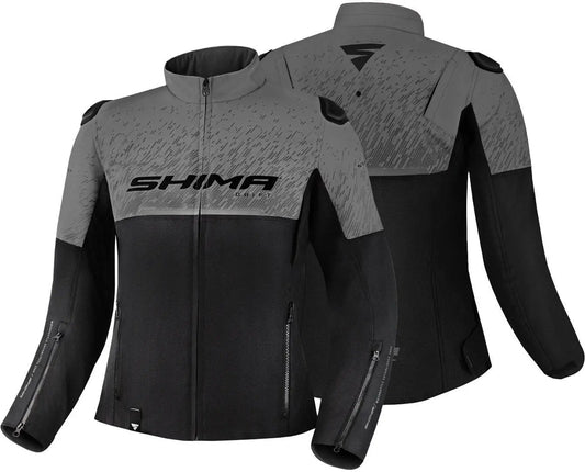 SHIMA Drift Giacca moto tessuto donna NERO GRIGIO