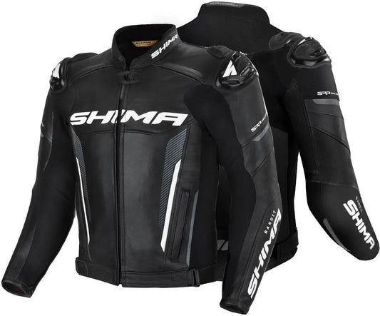 SHIMA Bandit Uomo motociclista pelle Giacca Nera