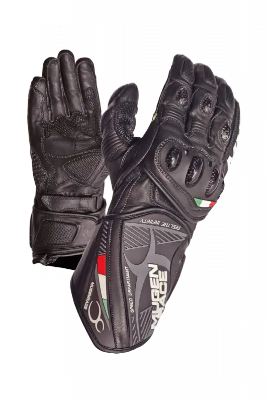 MUGENRACE NEPTUN Sportivo Turismo Moto Pelle Guanti Neri