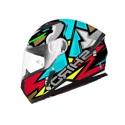 SHIRO HUNTER RACCOON Moto Integrali Caschi Opaco Blu Rosso Marrone