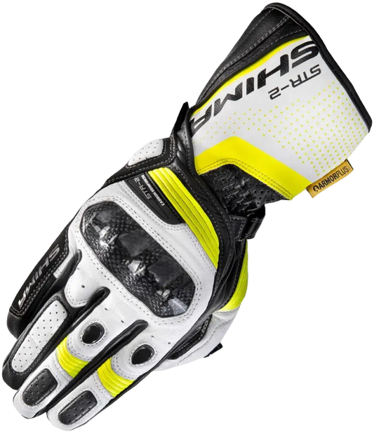 SHIMA STR-2 GUANTI CORTI DA CORSA NERO FLOU GIALLO