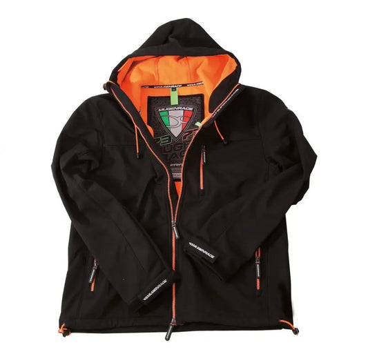 MUGENRACE PISTA-BA Moto Softshell Giacca Nera Arancione
