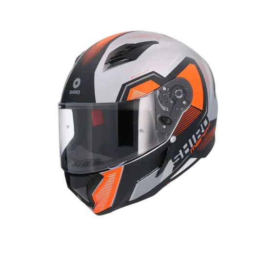 SHIRO Hunter Sh-890 Moto Integrale Caschi Opaco Nero Arancia
