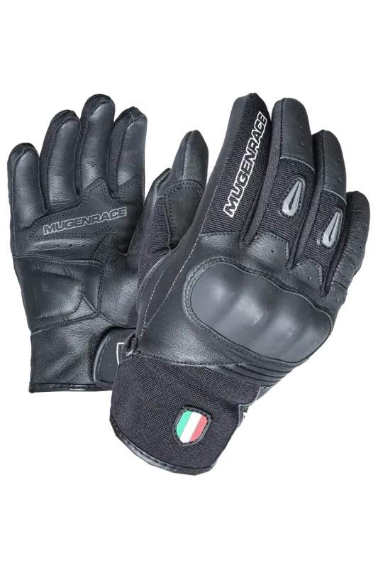 MUGENRACE G-MNR-1970 NEO SHORT Moto Guanti Nero
