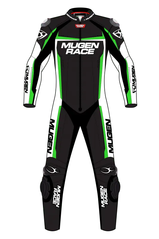 MUGENRACE MNR-1903 Tuta Pelle Ohvale Bambini Nero Giallo Bianco