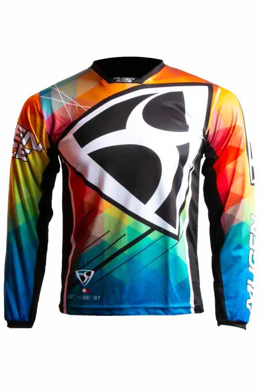 MUGENRACE CR-MNR-2493 Maglia Shimy Cross Nero Giallo