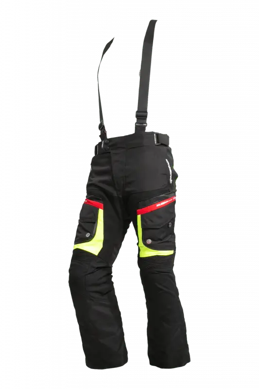 MUGENRACE NP-MNR-2051 Pantaloni in tessuto Motyo Nero Giallo Rosso