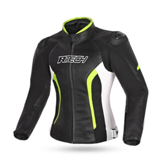 R-TECH -Tom Rider donna Giacca in pelle Negro/Blanco/Farina di Amarillo - Yamoto.it