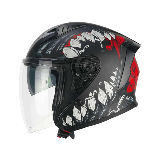 CGM 127X DEEP FREAKER Motociclo Jet Caschi Nero Rosso opaco