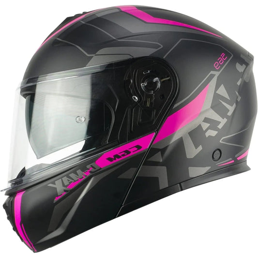 CGM 569G C-MAX CITY Moto Modulare Nero Fucsia Fluo Opaco