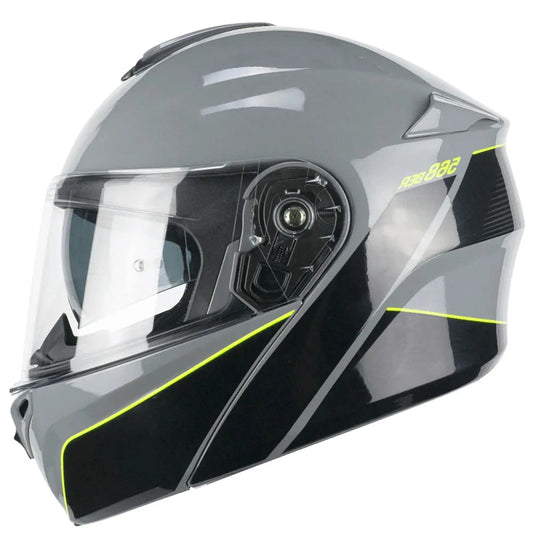 CGM 568X BER CITY Moto Modulare Caschi Nero Grigio Giallo fluo