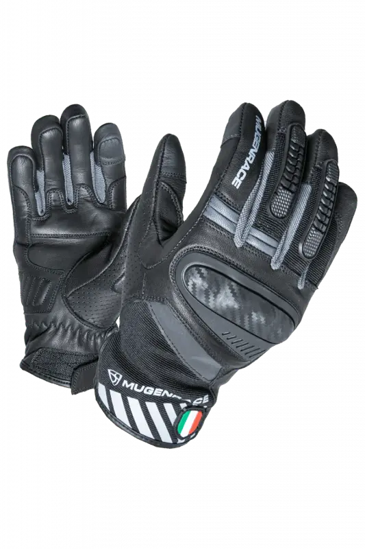MUGENRACE HAI-KO CORTOS Moto Guantes Nero Grigio