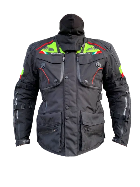 MUGENRACE NJ-MNR-2099 MARS Giacca Tessile Nero Giallo Fluo
