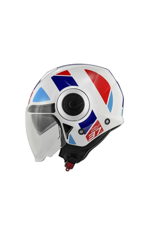 KAPPA KV37 EVO Scooter Jet Caschi Bianco Blu Rosso