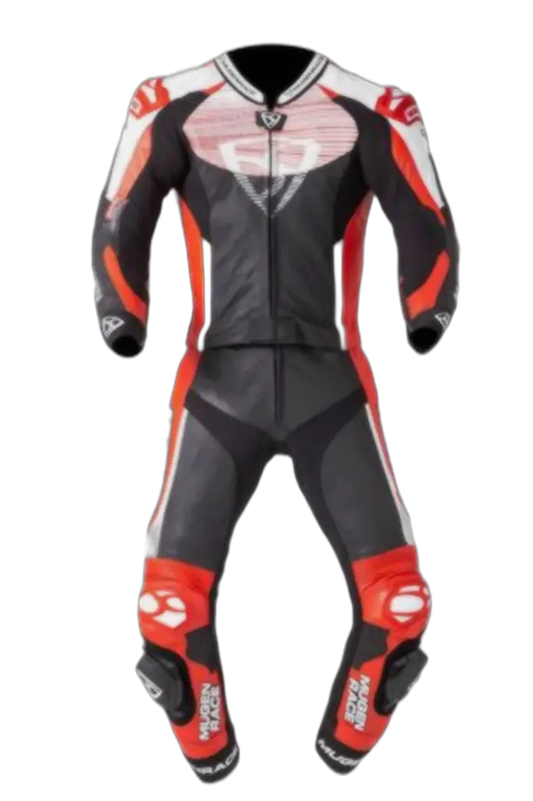 MUGENRACE MNR-2109 Moto Tuta Pelle Nero Bianco Rosso