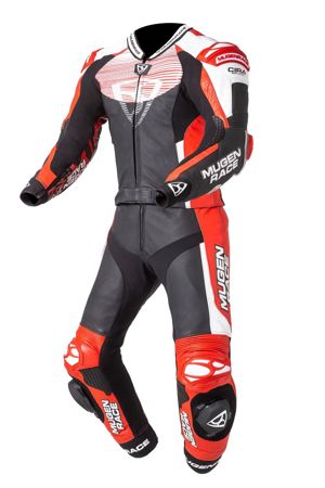 MUGENRACE MNR-2109 Moto Tuta Pelle Nero Bianco Rosso