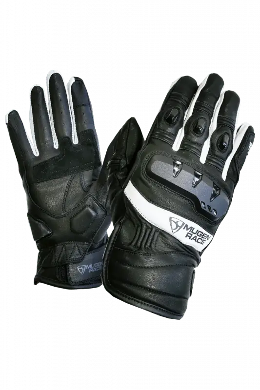 MUGENRACE G-MNR-2170 MULTI Moto Corti Guanti Nero Bianco