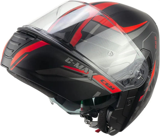 CGM 569G C-MAX CITY Modular Caschi Motociclismo Nero Rosso opaco