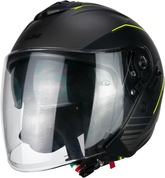 CGM 160G JAD RIDE Motociclo Jet Caschi Grafite Opaco Giallo Fluo