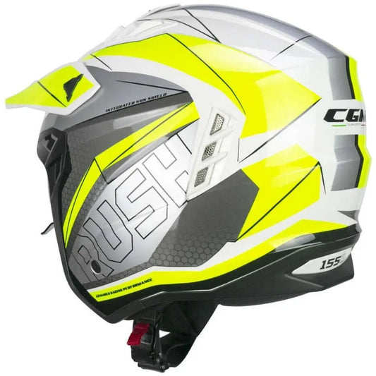 CGM 155G RUSH  DUAL Caschi Moto Jet Bianco Giallo Fluo