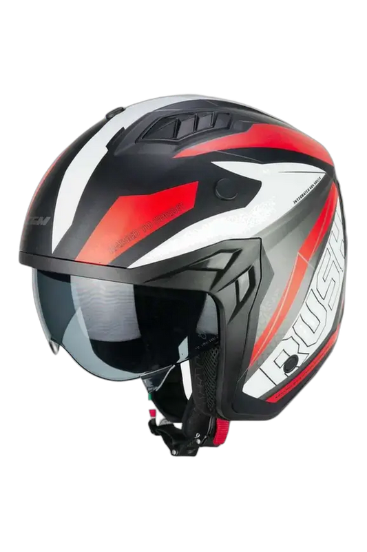 CGM 155G RUSH DUAL casco Jet Nero Rosso opaco