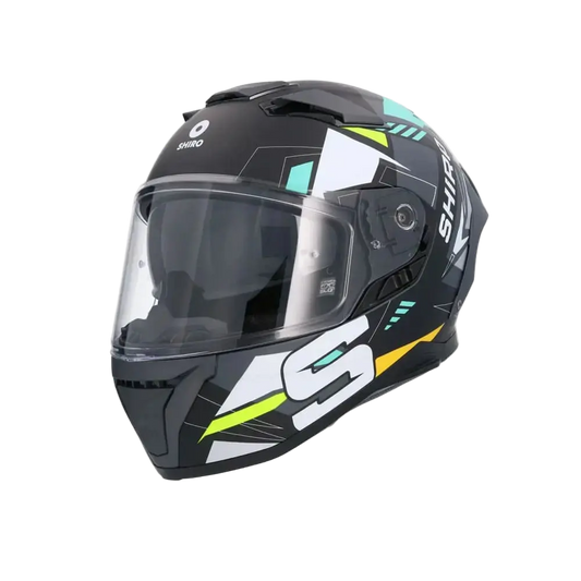 SHIRO FF939 Alpha Motociclo Integrale Caschi Opaco Nero Bianco Verde