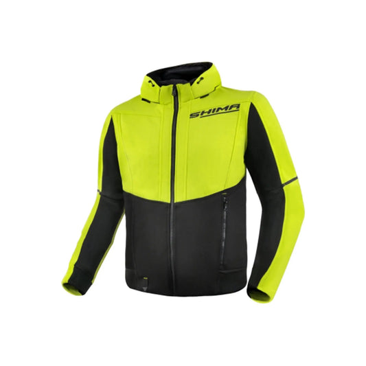 SHIMA Daybreaker uomo Felpa cappuccio zip motociclista FLUO