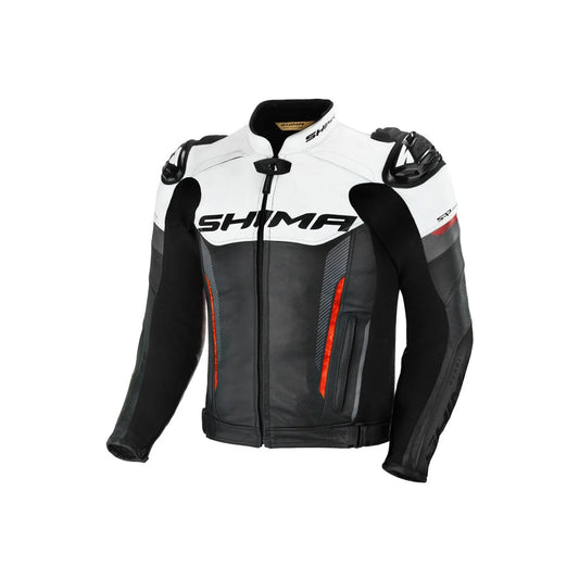 SHIMA Bandit Uomo Giacca pelle moto Nero Bianco Rosso – Yamoto.it