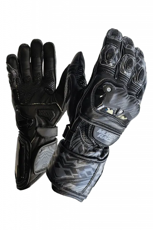 MUGENRACE MOONE SPORT Moto Pelle Guanti Bianco Nero
