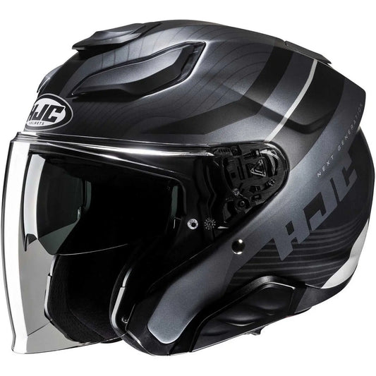 HJC F31 NABY MC5SF Moto Jet Caschi Grigio Nero