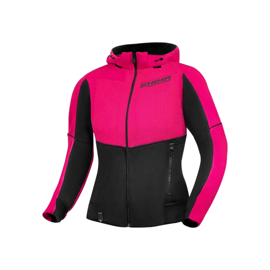 SHIMA Daybreaker Signore Felpa cappuccio zip Nero Rosa