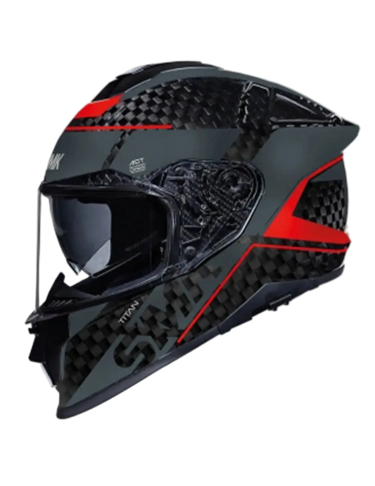 SMK TITAN CARBON GL263 Moto Integrali Caschi Nero Rosso 22.06 – Yamoto.it