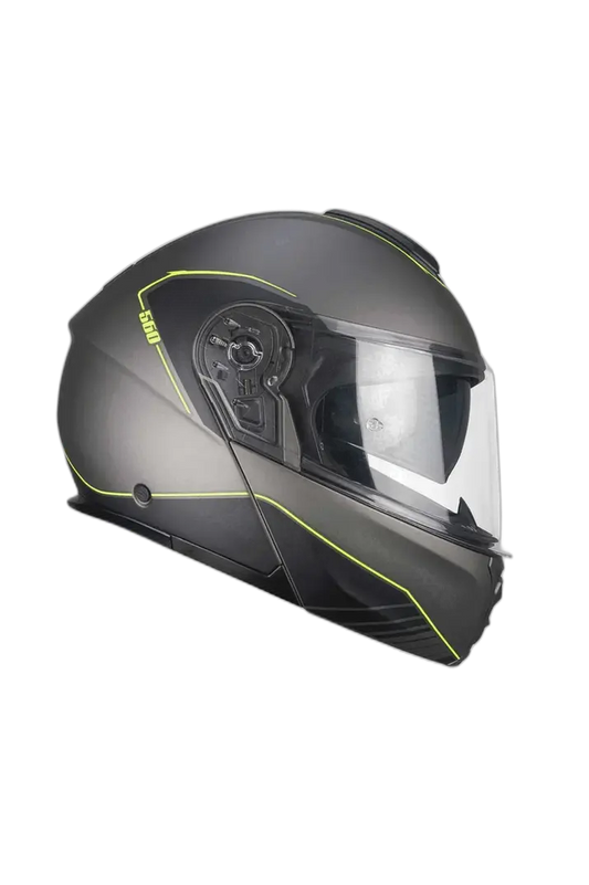 CGM - 560G MAD RIDE Moto Modulare Caschi Grafite Giallo fluo opaco