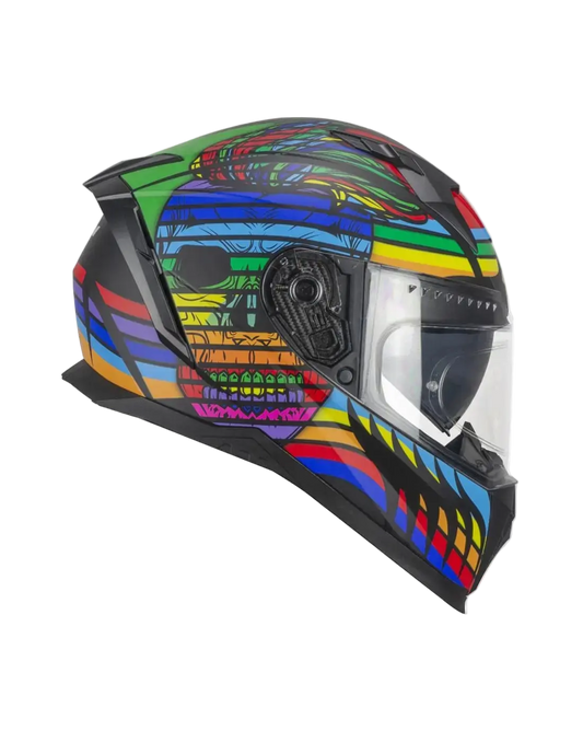 CGM 311X BLAST SKULL Moto Integrali Caschi Nero Blu Rosso opaco
